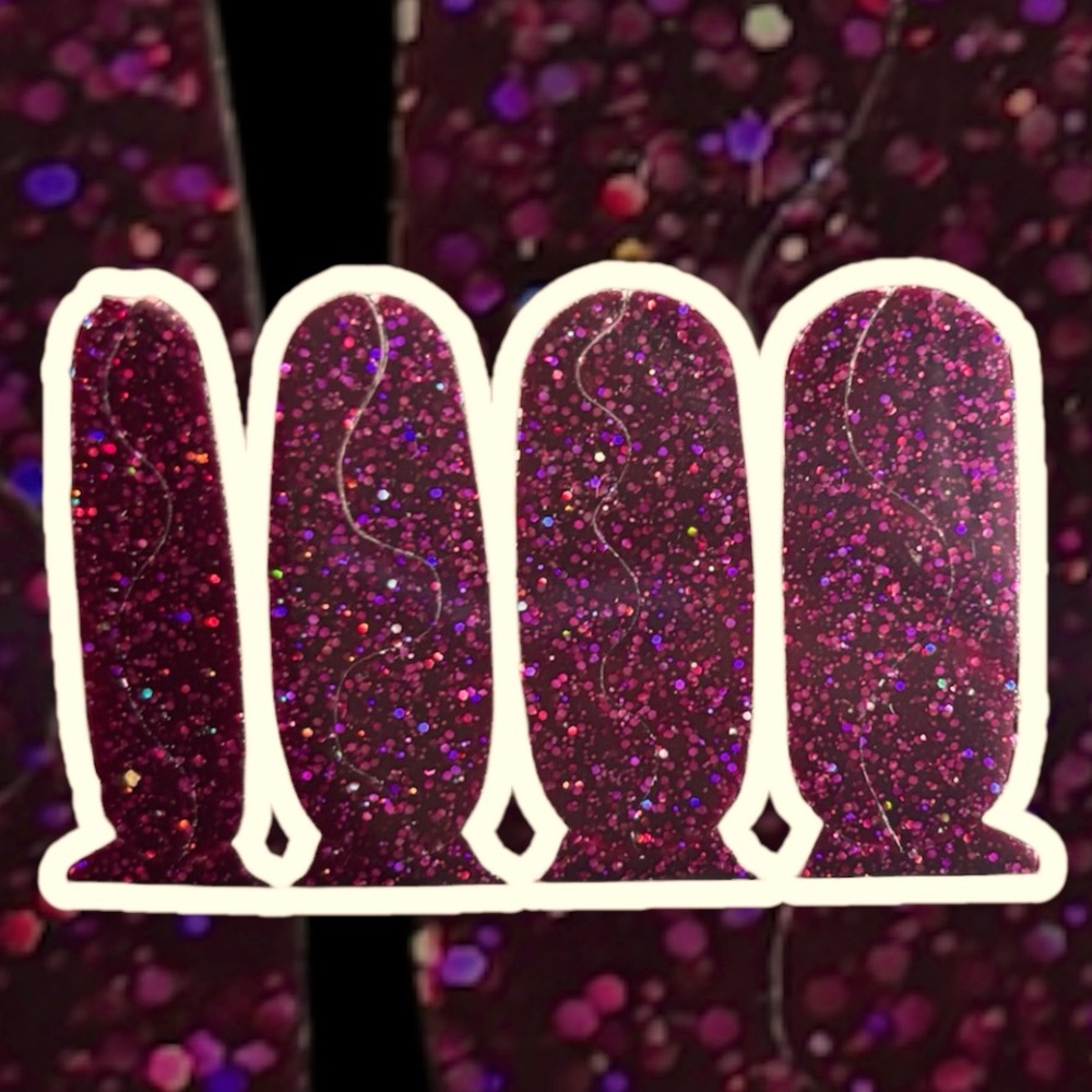 Glittery Purple/ burgundy nail strips. NWT . Color: Madam Mars Waves